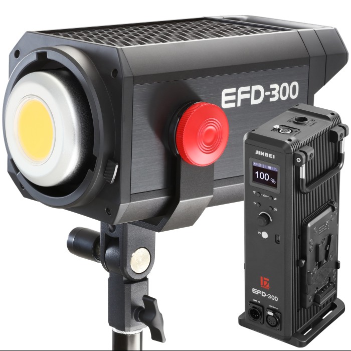 Jinbei EFD-300 LED Videoleuchte (AC/DC)(incl. EF-7'Reflektor