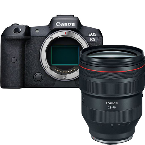 Canon EOS R5 + F/2L USM RF Express Gehäuse - Kamera 28-70MM